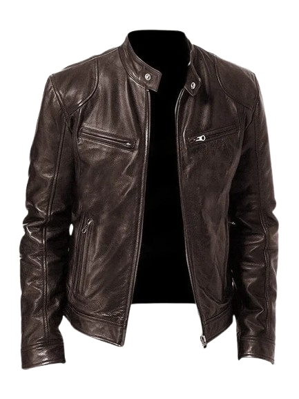 Giacca in Pelle Casual Uomo