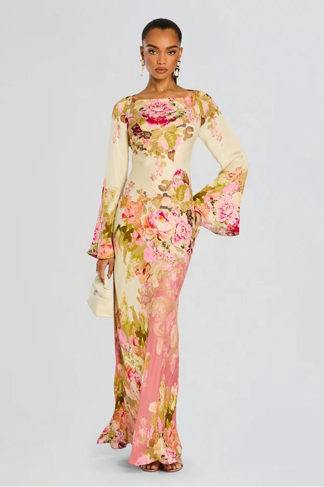 Darlene – Abito Lungo Donna Stile Boho con Fantasie Floreali