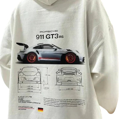 Felpa Oversize con Stampa Auto Uomo