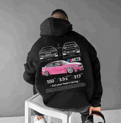 Felpa Oversize con Stampa Auto Uomo