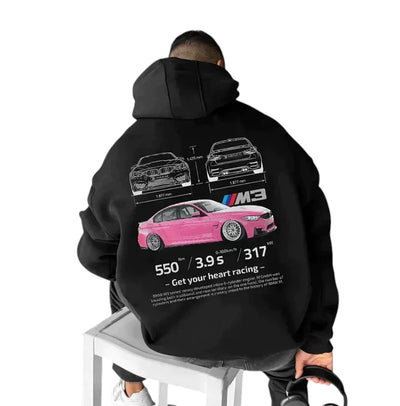 Felpa Oversize con Stampa Auto Uomo
