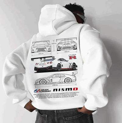 Felpa Oversize con Stampa Auto Uomo