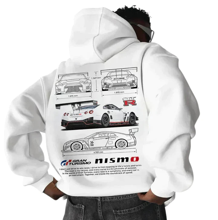 Felpa Oversize con Stampa Auto Uomo
