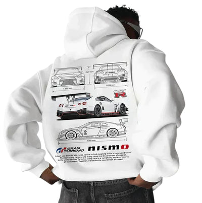 Felpa Oversize con Stampa Auto Uomo