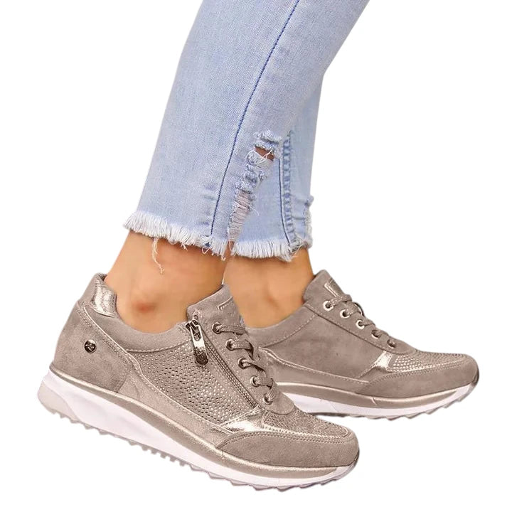 Sneakers con Zip e Suola Ammortizzata Donna