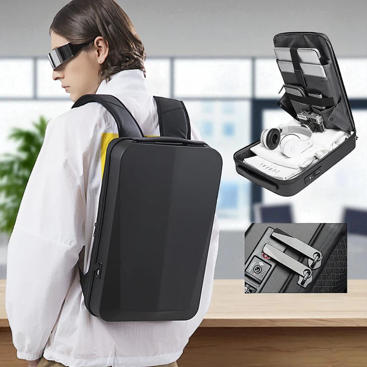 Zaino Antifurto Unisex con Guscio Rigido, Lucchetto TSA e Porta USB