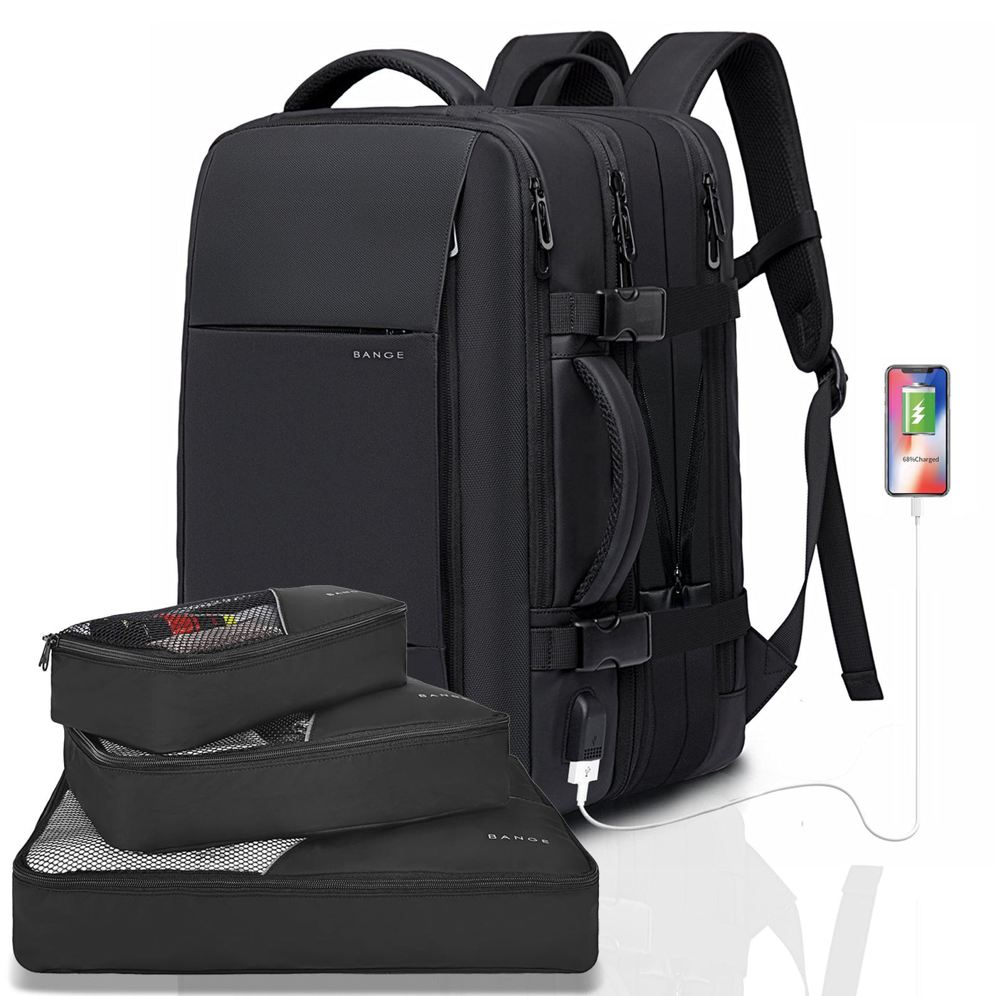 Zaino da Viaggio 45L Convertibile Resistente per Laptop 17,3” Unisex