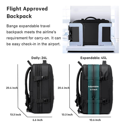 Zaino da Viaggio 45L Convertibile Resistente per Laptop 17,3” Unisex