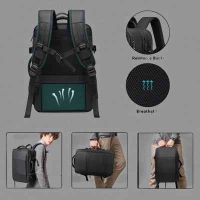 Zaino da Viaggio 45L Convertibile Resistente per Laptop 17,3” Unisex