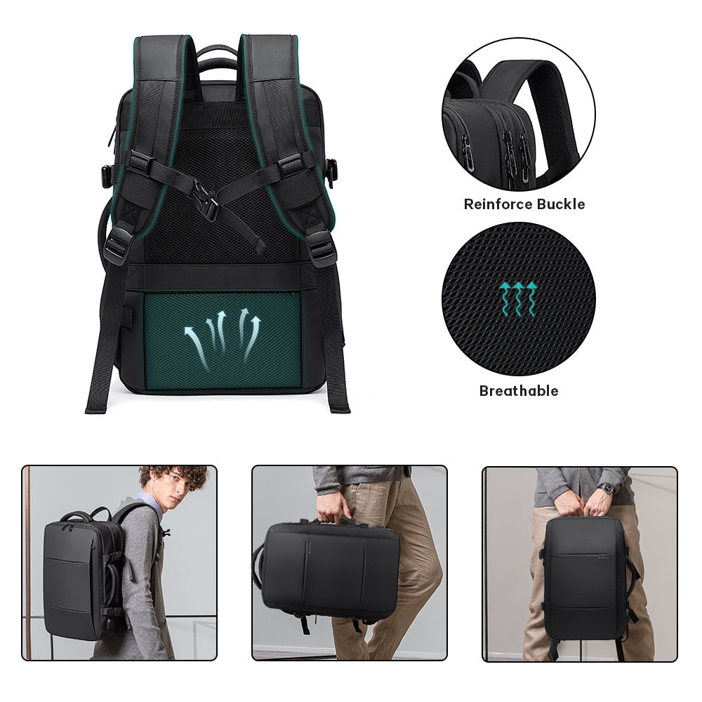 Zaino da Viaggio 45L Convertibile Resistente per Laptop 17,3” Unisex