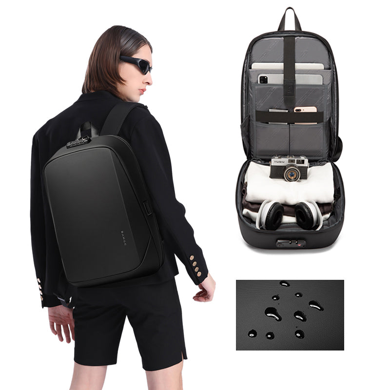 Zaino Antifurto Hardshell Unisex con Porta USB e Serratura TSA