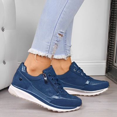 Sneakers con Zip e Suola Ammortizzata Donna