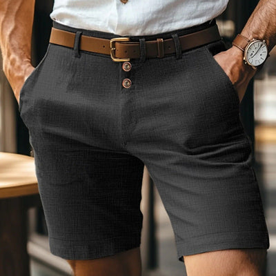 Pantaloncini in Lino Uomo con Bottoni