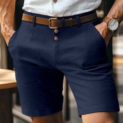 Pantaloncini in Lino Uomo con Bottoni