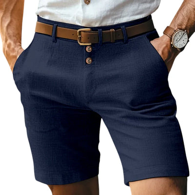 Pantaloncini in Lino Uomo con Bottoni