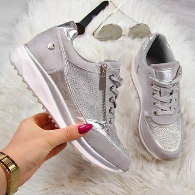 Sneakers con Zip e Suola Ammortizzata Donna