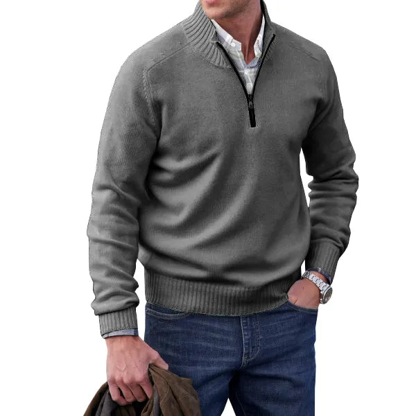 Maglione con Cerniera in Cashmere Uomo