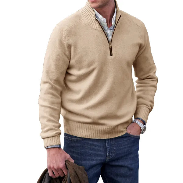 Maglione con Cerniera in Cashmere Uomo