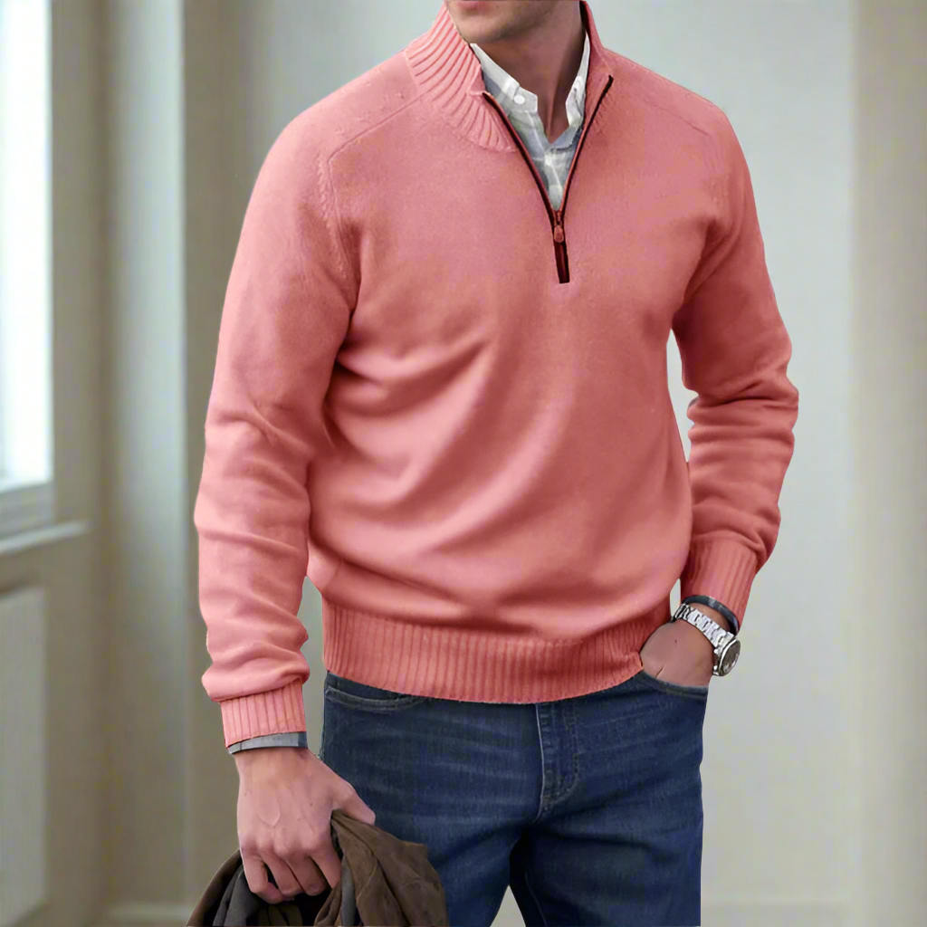 Maglione con Cerniera in Cashmere Uomo
