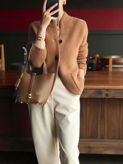 Cardigan Collo Alto Caldo Donna