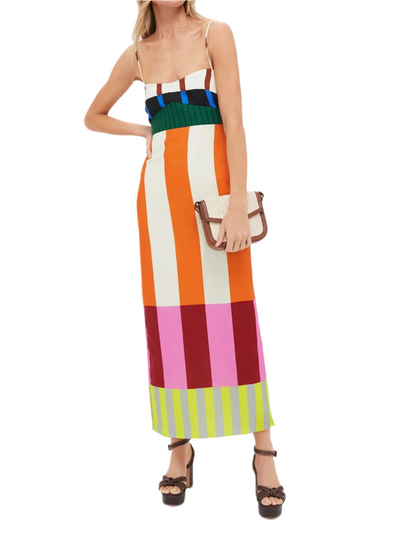 Aysa – Abito Lungo da Donna a Righe Geometriche